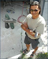 Angus Cockney outside his Canmore Studio